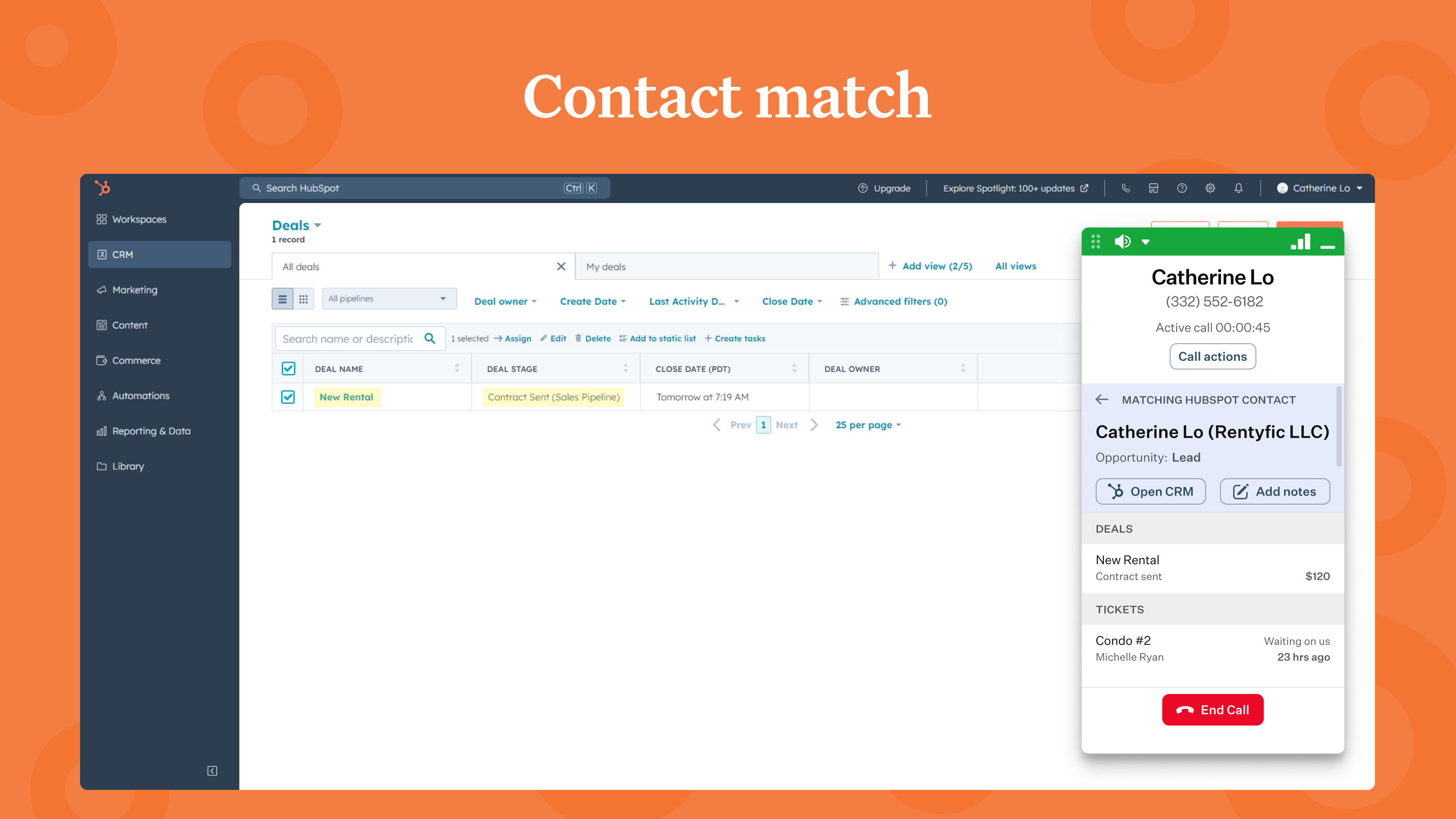 Contact matching based on caller id