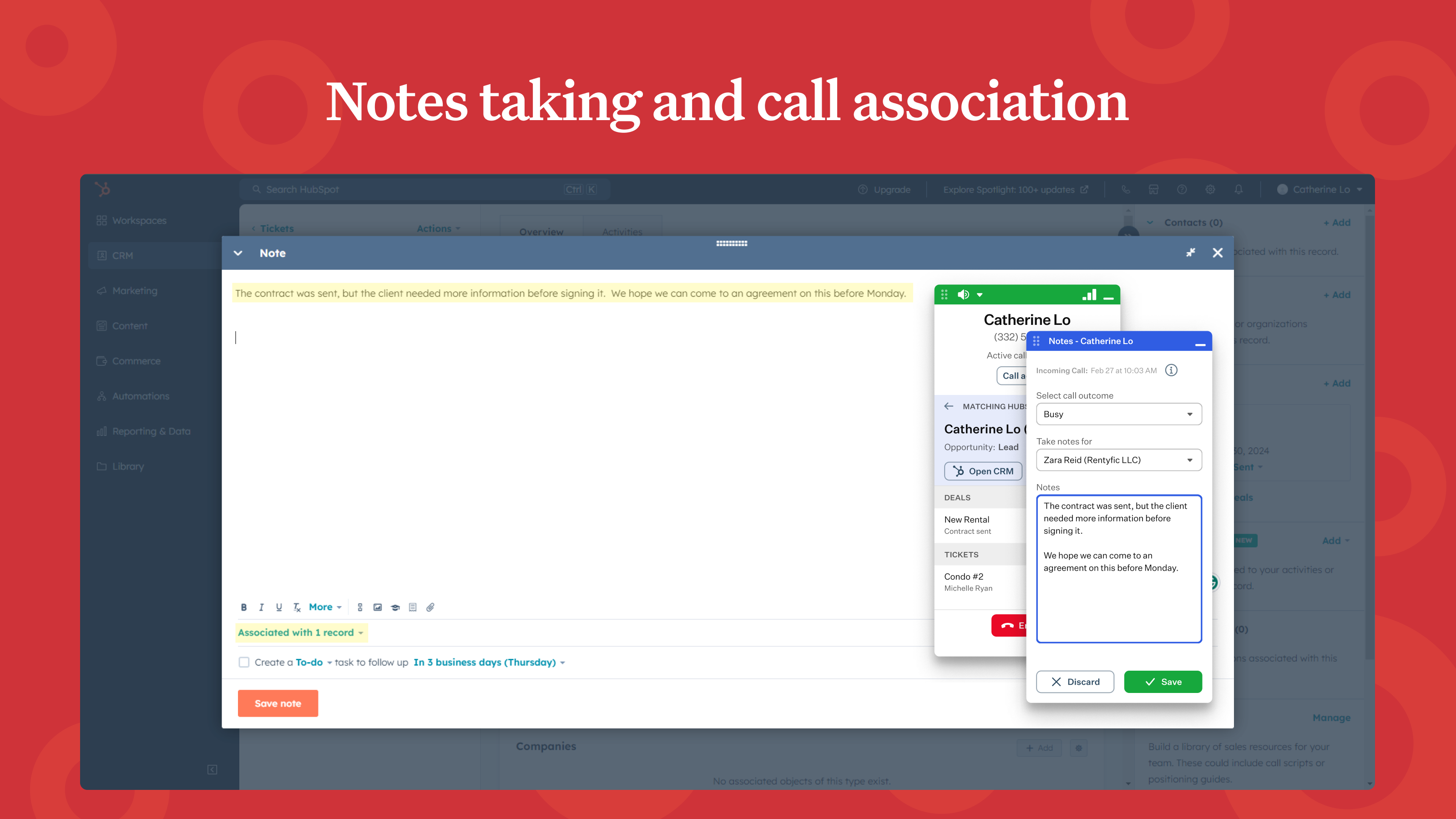 Take Notes during calls